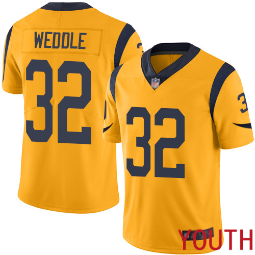 Los Angeles Rams Limited Gold Youth Eric Weddle Jersey NFL Football #32 Rush Vapor Untouchable